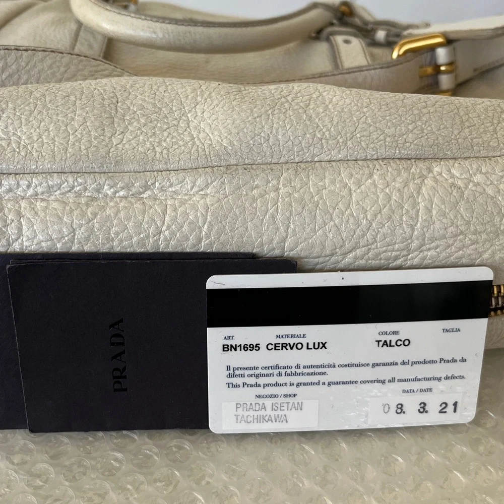 Prada RARE 2-way Tote Bag with Gold AND Silver Hardware & Expandable Section - Picture 5 of 10